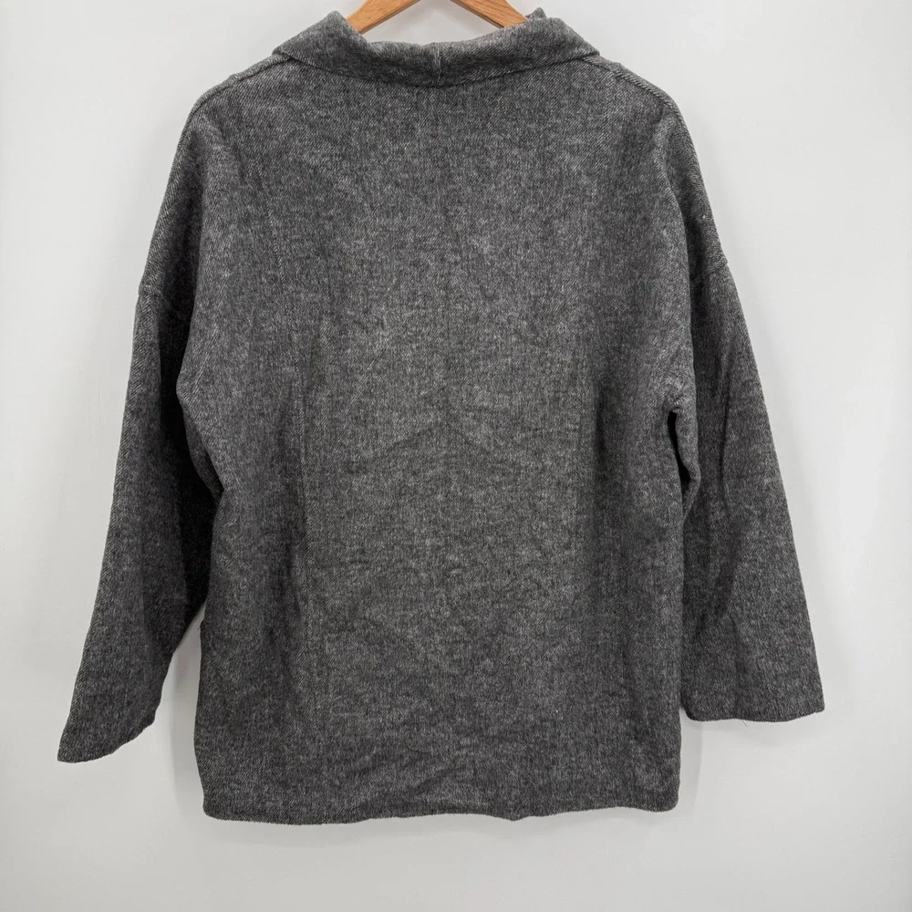 ZARA Hand Made‎ Grey Wool Coat Jacket Cape Wool Jacket Coat Size Small